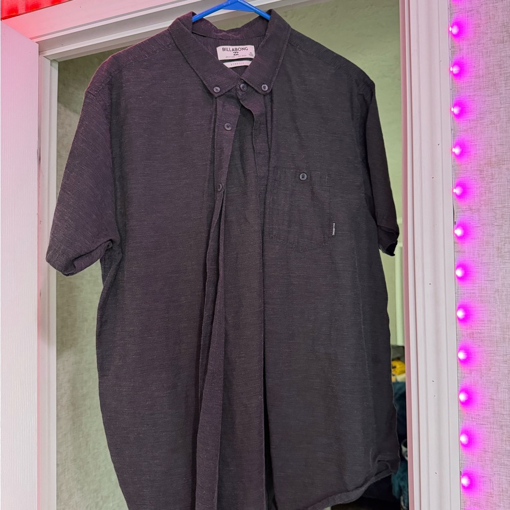 Billabong Men's Charcoal Button Down Shirt